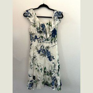 DKNY White & Blue Floral Dress